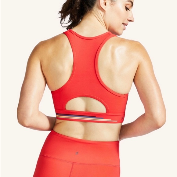 Peloton Women's Racerback Sports Bra Red Olympic Line Size Medium - Picture 7 of 9